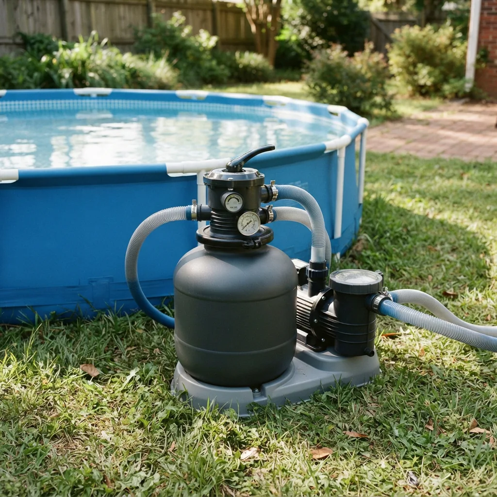 The 12-inch sand filter pump system for an above-ground pool