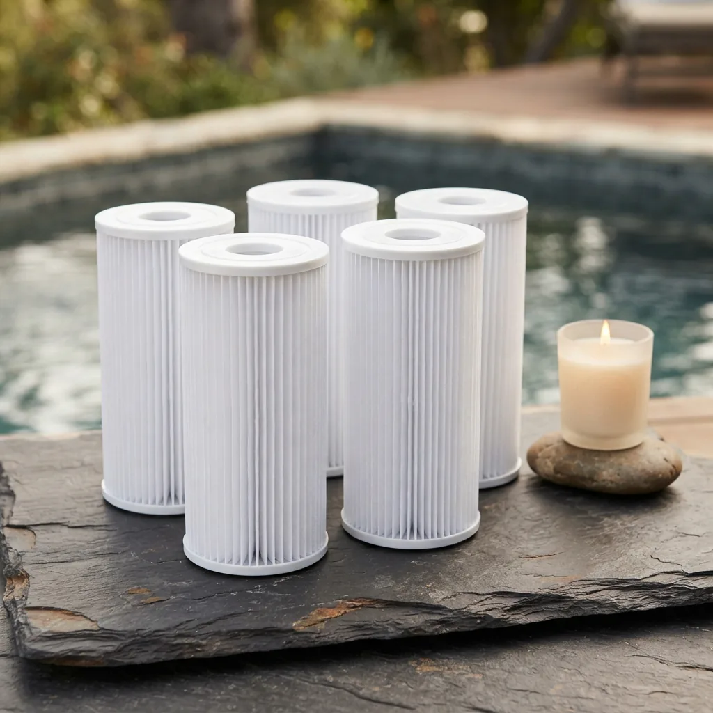 A 4-pack of Summer Waves premium pool and hot tub spa filters.