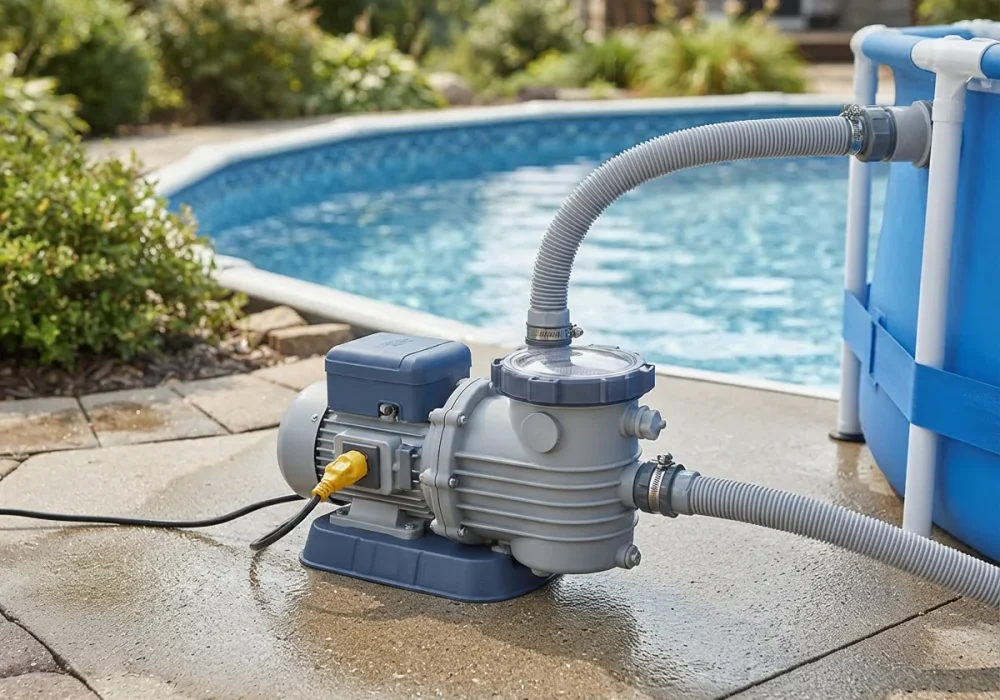 Featured product: Summer Waves 1500 Gallon GFCI SkimmerPlus Filter Pump with connection hoses